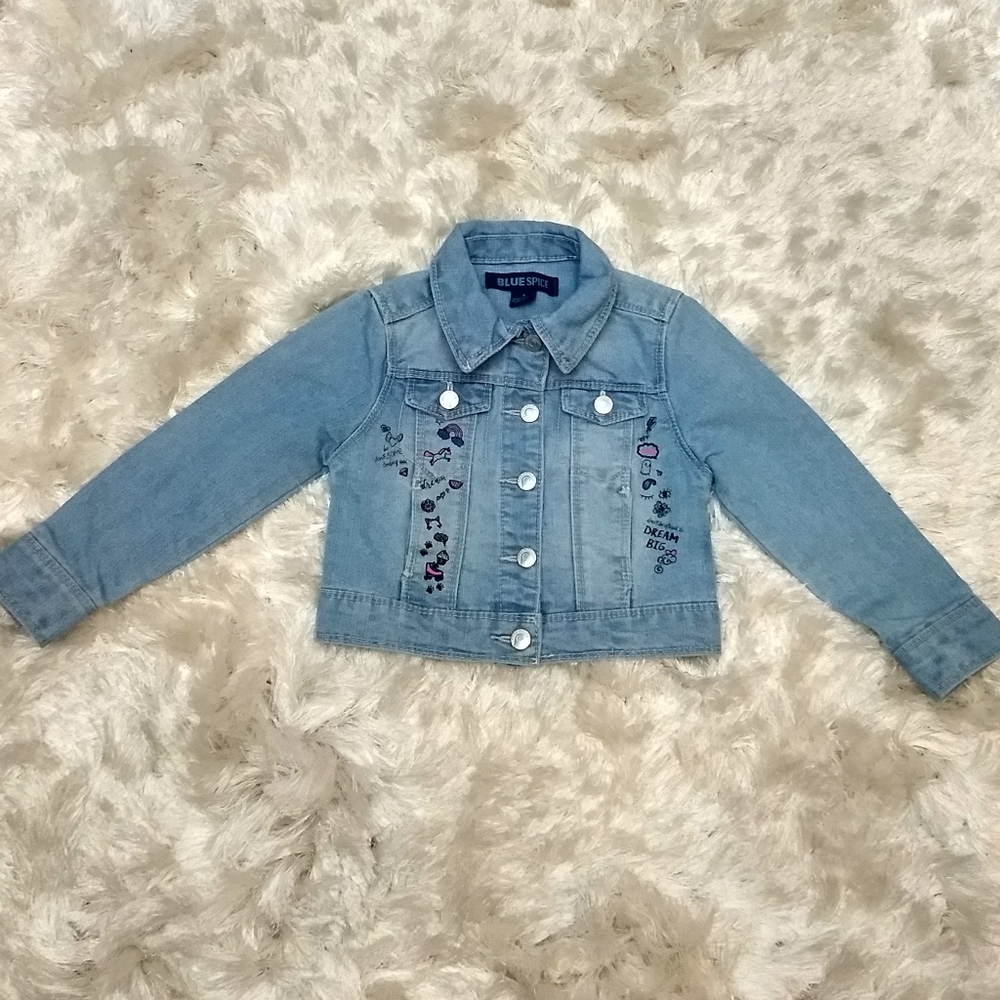 Blue Spice graffiti Jean jacket